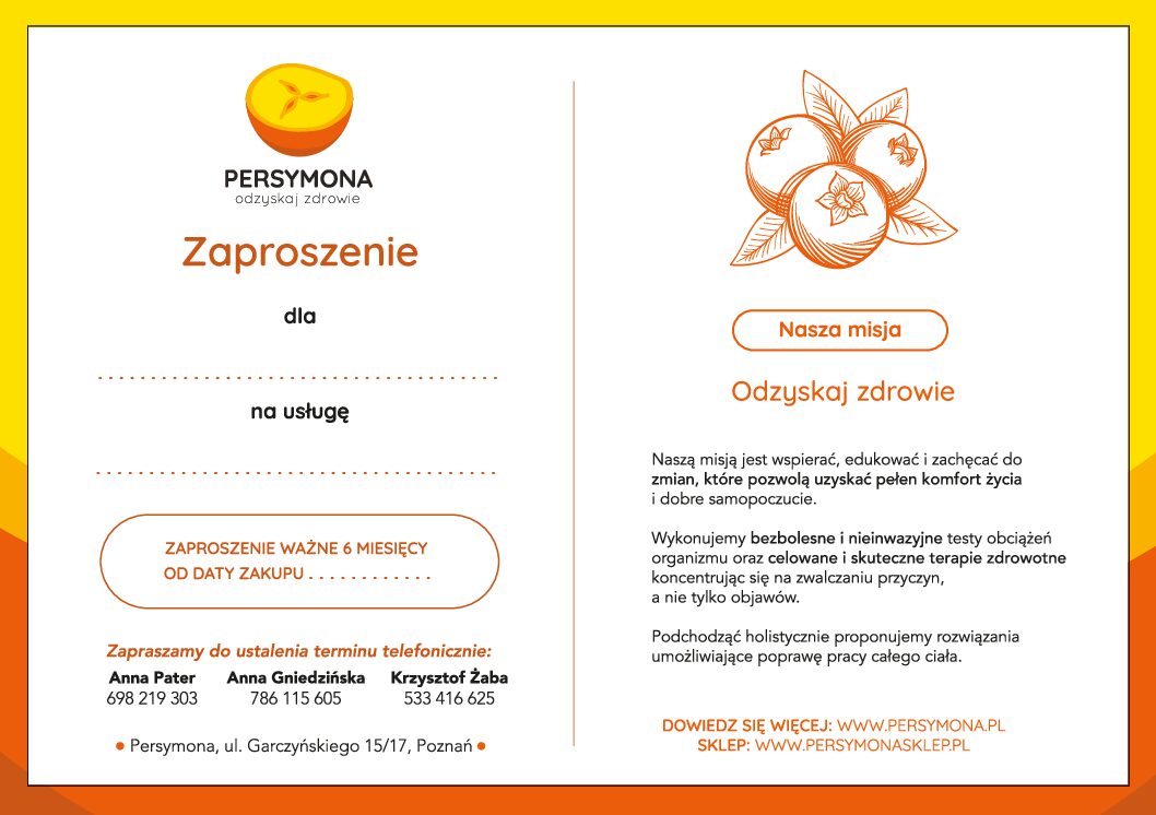 Bon podarunkowy na wizytę w gabinecie Persymona - prezent dla zdrowia