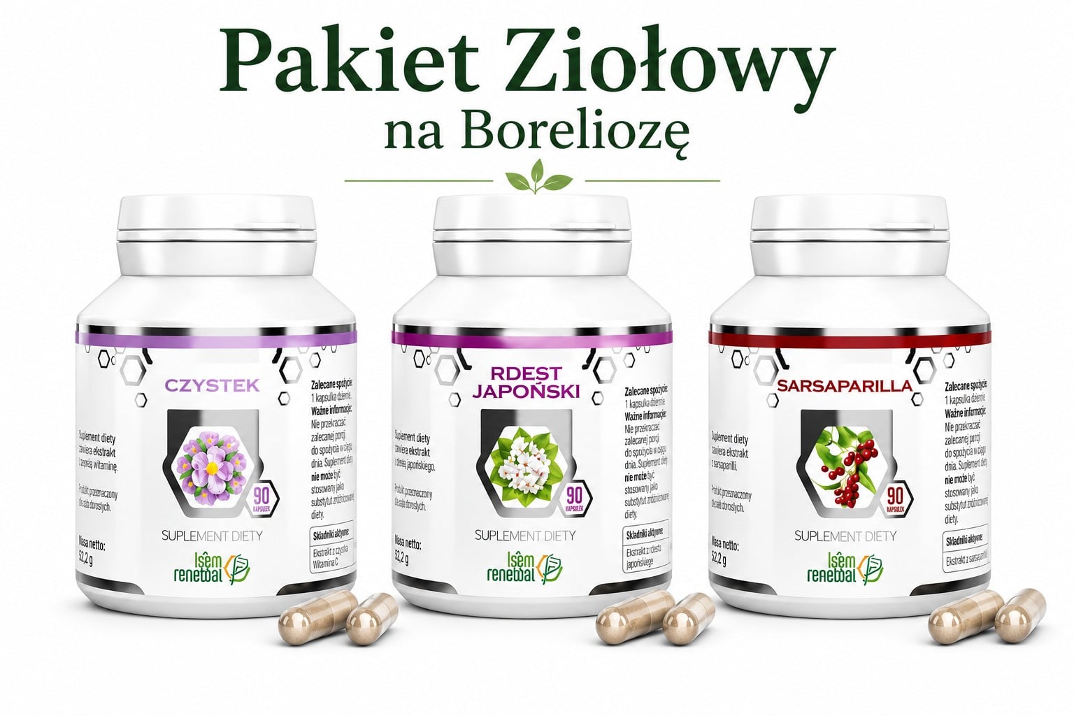 Pakiet Ziołowy na Boreliozę - Startowy (Czystek + Rdest Japoński + Sarsaparilla)