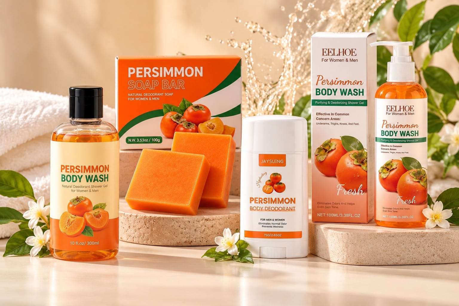 Zestaw kosmetyków z persymoną kaki – 4 produkty
