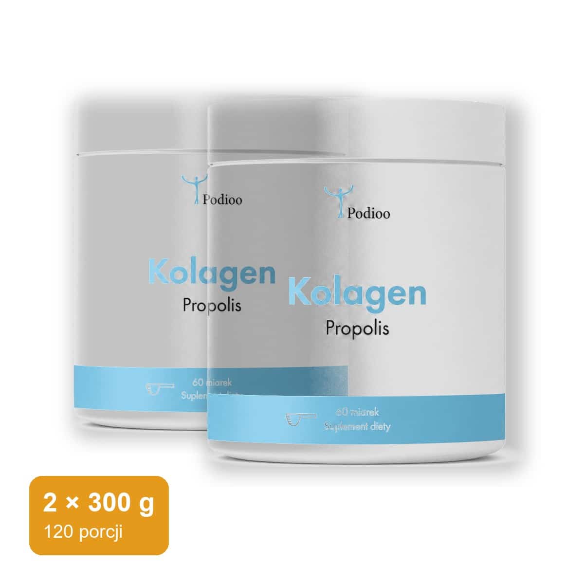 Kolagen do picia z propolisem – 120 porcji, 2 × 300 g | Podioo Kolagen